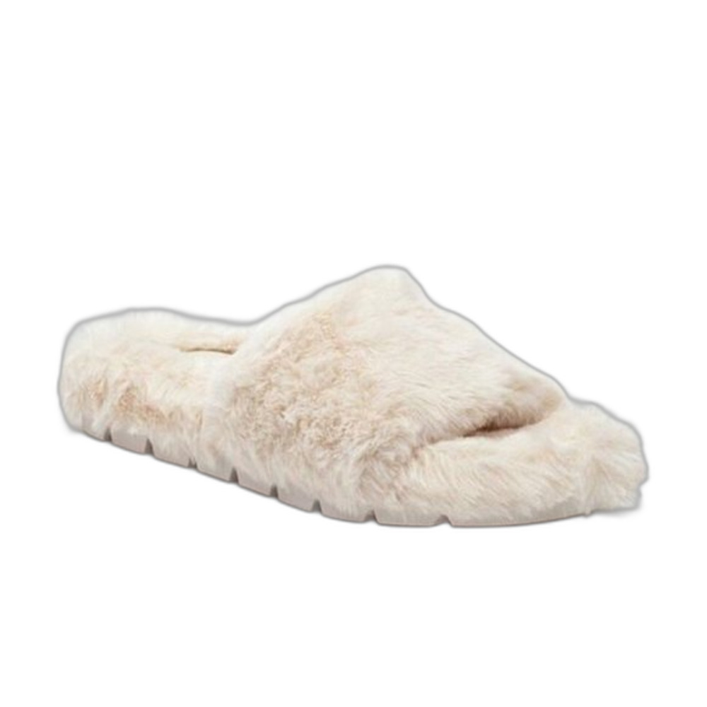 J/SLIDES Women’s Size 6 Fuzzy Lovlie Slip on Shoes 1.25" platform NEW